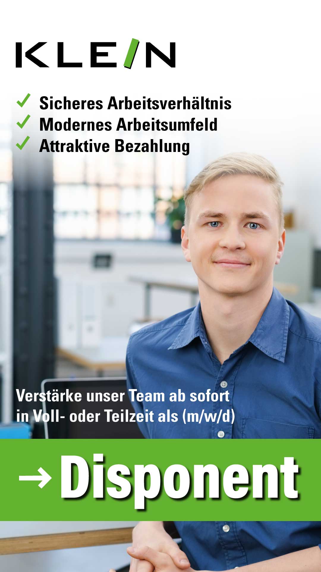 Disposition und Büroorganisation bei KLEIN Service GmbH im modernen Arbeitsumfeld